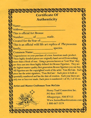 Certificate of Authenticity